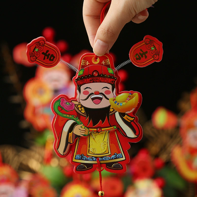 Симпатичная трехмерная новогодняя наклейка на холодильник Бога богатства 2025