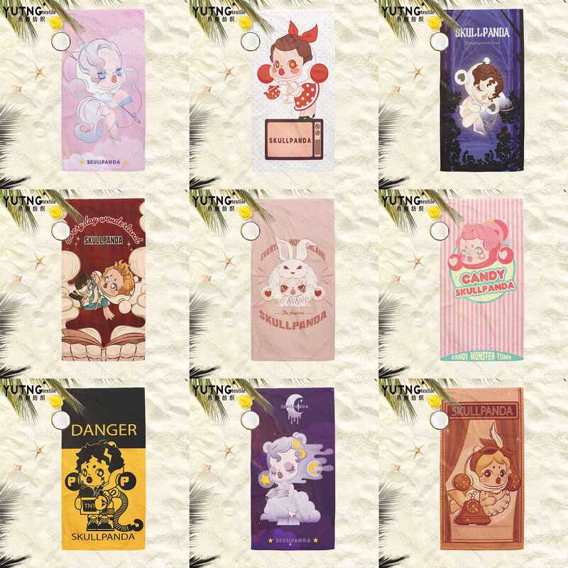 Cartoon Girl Print Beach Towel Quick-Drying Water-Absorbent Microfiber Bath Towel Unisex Trendy Seaside