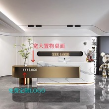 简约现代酒店前台时尚收银台服装店吧台美容院公司咨询接待台定制