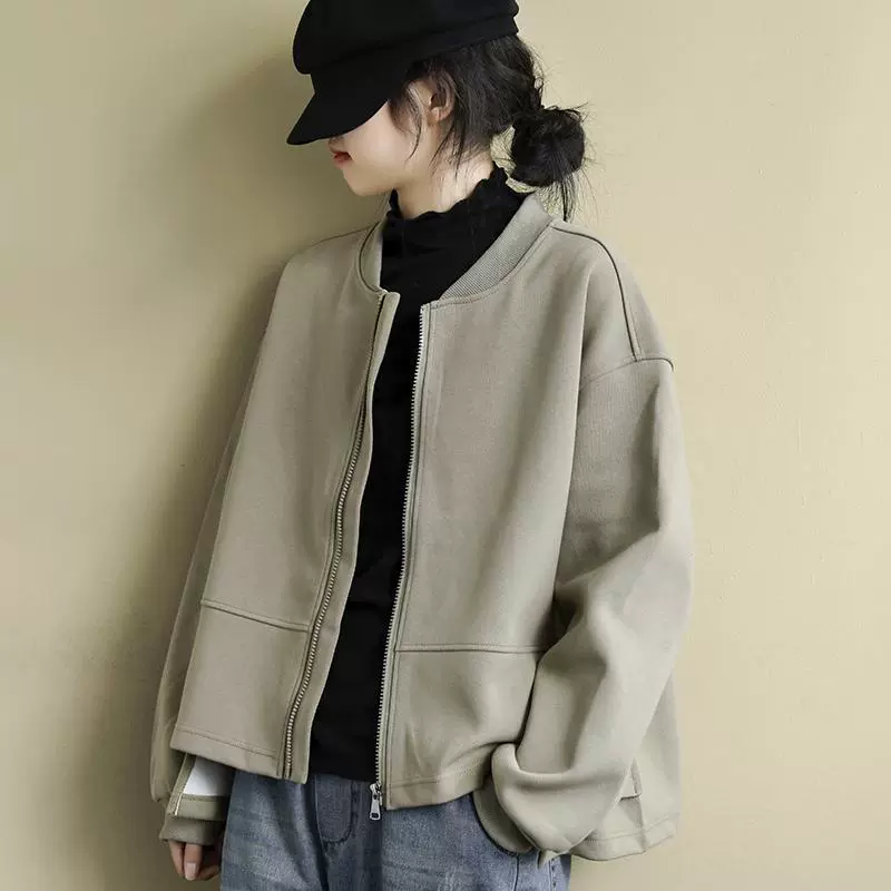 Большой размер весенняя и осенняя женская новая короткая куртка женская прилив s осень зима весна топ женская бейсбольная одежда свитер свободный