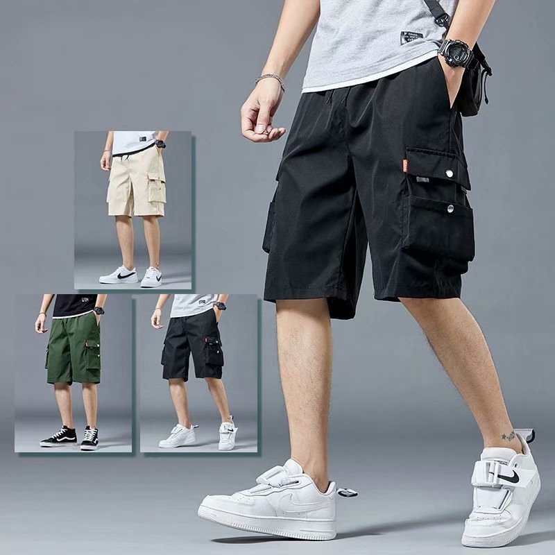 Overalls Shorts Men's Summer Loose Casual Pants Ins Korean-style Fashionable Men's Pants Hip-hop Multi-pocket Pants