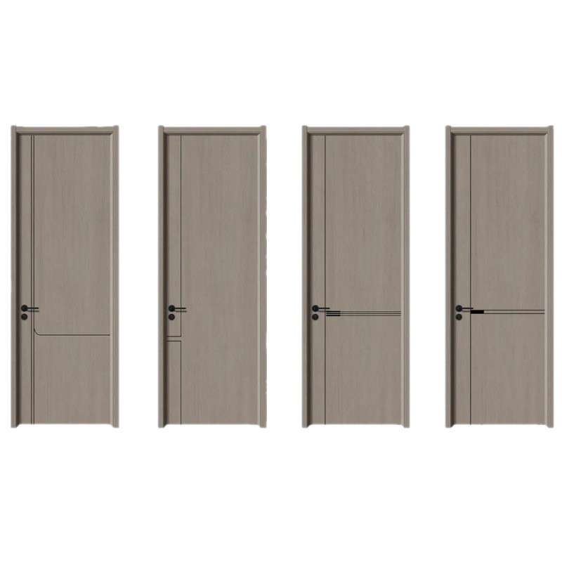 Puerta pintada interior blanco moderno y simple puerta de madera maciza multicapa puerta de habitación puerta de dormitorio conjunto compuesto puerta de madera insonorizada