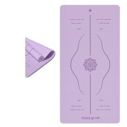 Fitness Center Double Layer Padded Exercise Mat with 6-8mm Thickness, Unisex Slip-Resistant Dancing Mat for Home Use, Durable TPE Yoga Mat