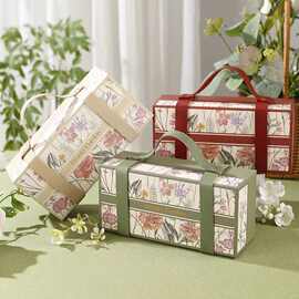 小红书爆款 喜糖盒法式庄园轻奢手提伴娘伴郎伴手礼盒 礼品包装盒