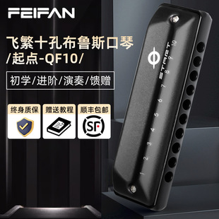 Feifan 10-Hole Blues Harmonica Professional Playing Harmonica Adult Beginner Student Universal Harmonica