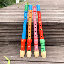 实木工艺品长笛可吹奏乐器彩色木质短笛子乐器 木笛演奏玩具地摊