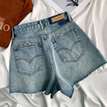 不输大牌~!复古牛仔短裤女2025夏季高腰阔腿a字百搭显瘦毛边热裤