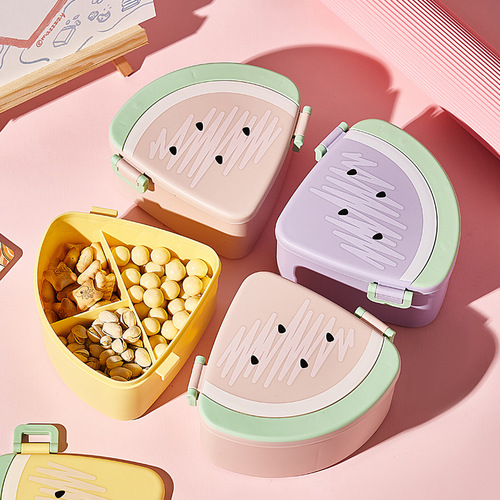 New creative watermelon shaped candy box, cute children's snack box with lid, nut dry goods storage box