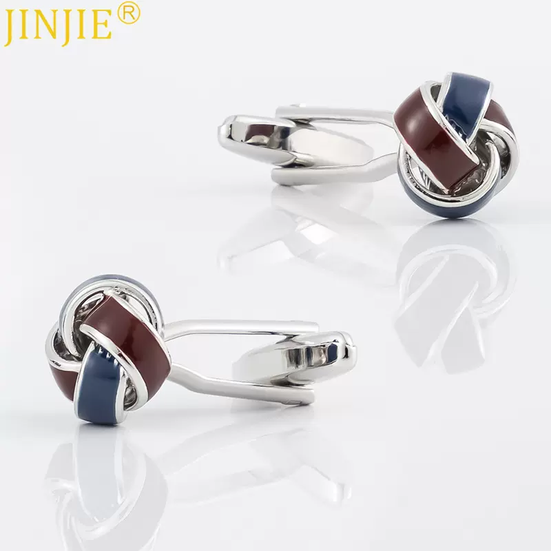 新款现货藏青棕色滴油麻花造型袖扣 外贸男士法式衬衫袖扣批发