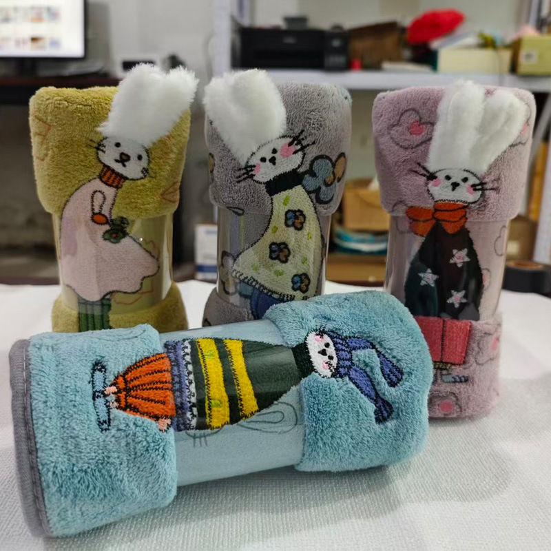 Doubentu Coral Velvet Towel for Women, Soft and Absorbent Face Towel for Home Use, Student Cartoon Face Towel, Cute Thickened Bath Towel Doubentu Coral Velvet Towel for Women, Soft and Absorbent Face Towel for Home Use, Student Cartoon Face Towel, Cute Thickened Bath Towel