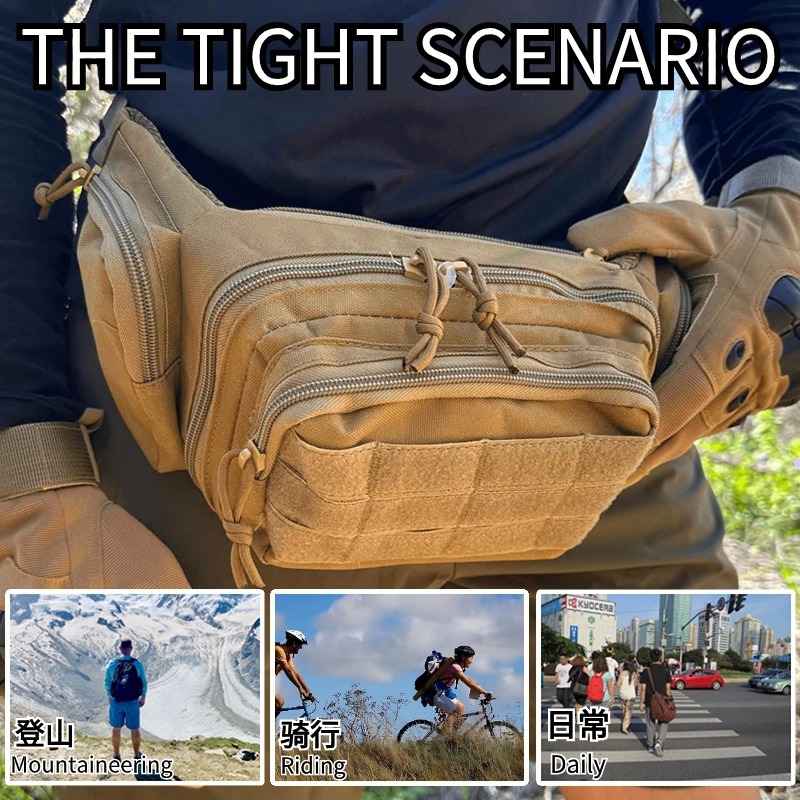 Amazon transfronteriza caliente al aire libre deportes impermeable cintura bolsa de pesca multifuncional pecho bolsa unisex camuflaje cintura bolsa