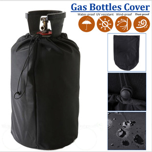 190T Black Oxford Cloth Gas Tank Cover Outdoor Small Propane Tank Cover Waterproof Dust-proof UV-proof Cover