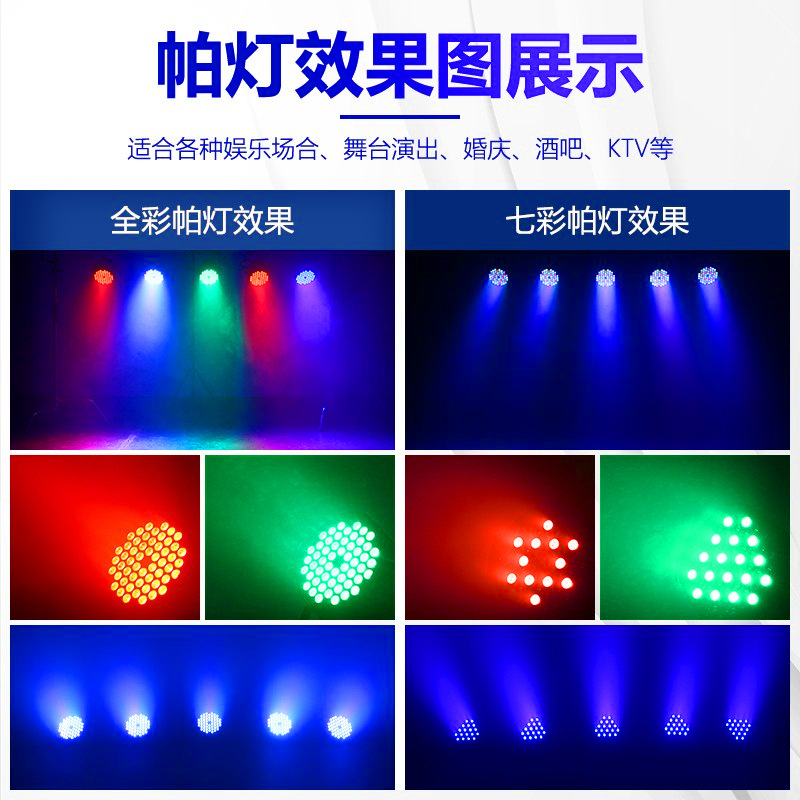 Luz LED de escenario con 36 cuentas, control remoto y Bluetooth, iluminación colorida para bodas y eventos