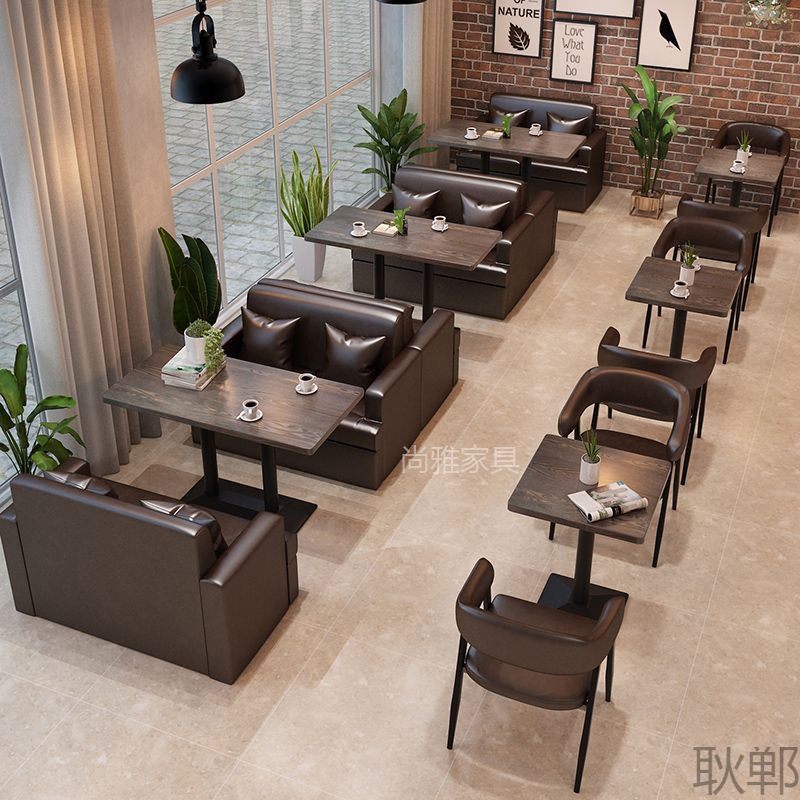 G1咖啡厅桌椅组合工业风西餐厅酒吧清吧桌椅甜品小吃奶茶店卡座沙