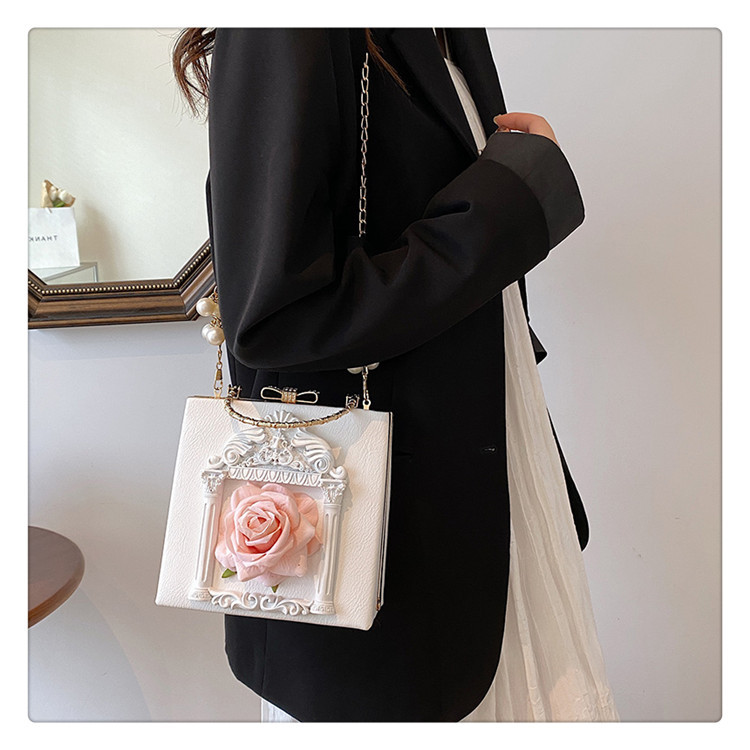 Retro Baroque Angel Flower Chain Shoulder Bag For Women_voghion.com