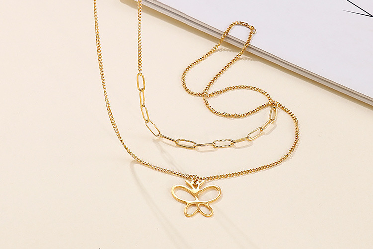 10g Weight PVD Coated Gold Plating Process PVD Coated 18K Gold Plated Bow Knot Titanium Steel Fashion Waterproof Non Tarnish 304 Stainless Steel Necklace