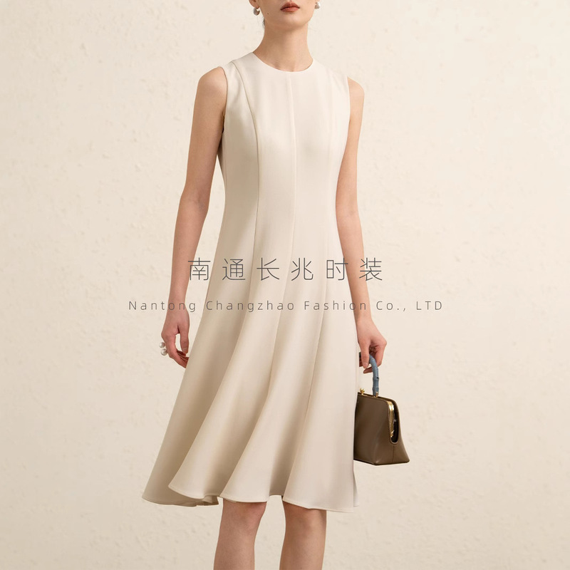 JIN mouth triacetate TH theorist texture feeling three vinegar fiber blended sleeveless umbrella pendulum dress N9606