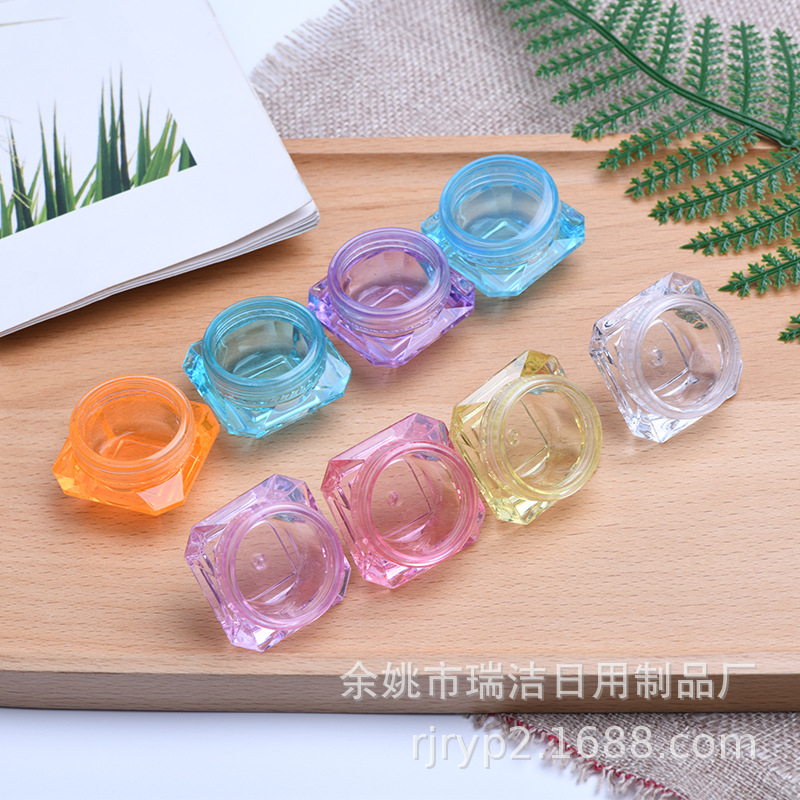 3g5g钻石膏霜盒焕颜霜盒美甲亮片盒瓶膏合盒透明小瓶PS盒