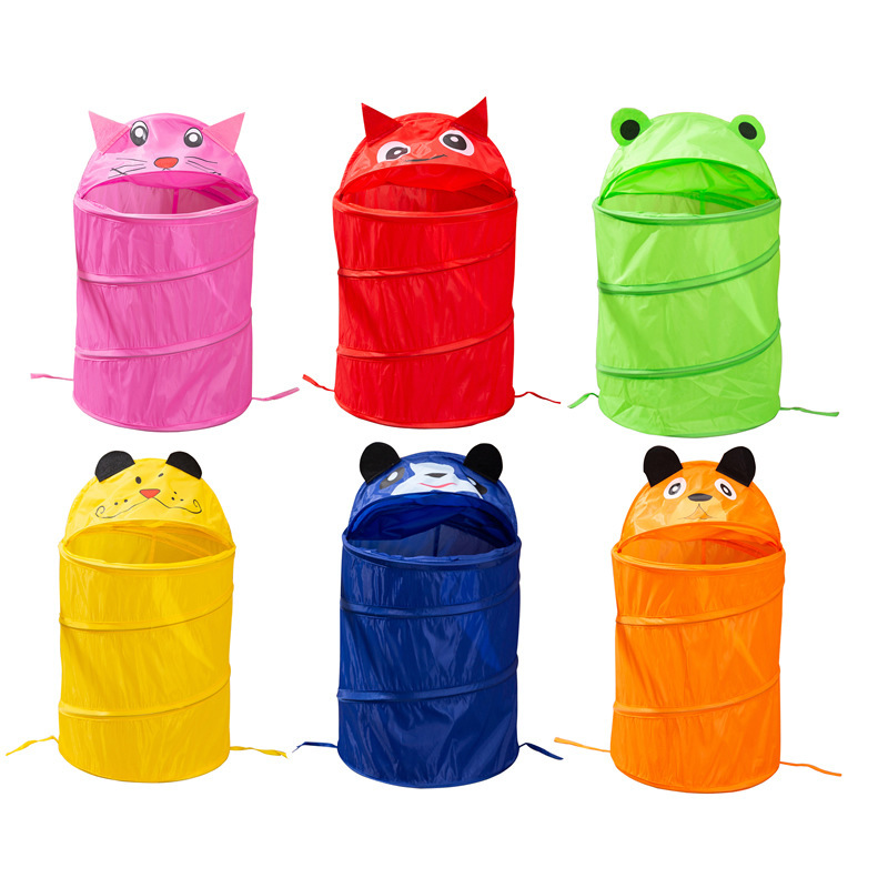 Foldable Simple Cartoon Clothes Basket Cross-Border Storage Bucket Wholesale Children's Toys Cute Animal Series Storage Basket