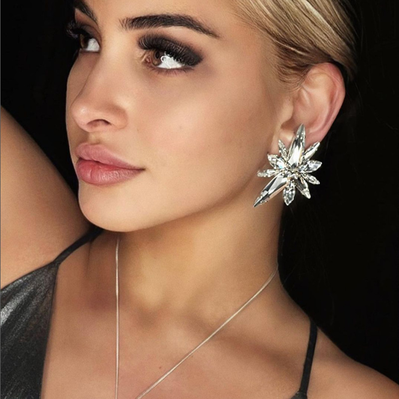 Fashion Geometric Rhinestone Womenu0027S Earrings 1 Pair