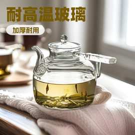 孔器新品耐热玻璃茶壶家用小型侧把煮茶壶花草水果茶办公室泡茶器