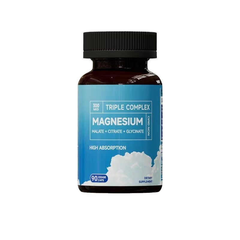 亚马逊tk爆品现货三重镁胶囊Magnesium苹果酸柠檬酸镁胶囊90粒瓶|undefined