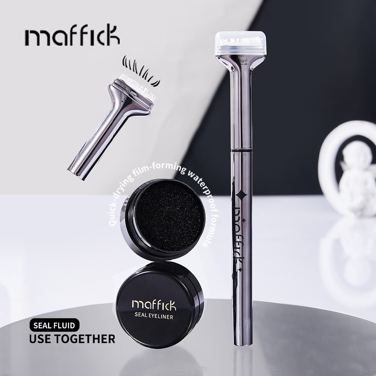 Cross-border MAFFICK eyelash stamp pen waterproof natural long-lasting eyeliner non-blooming combination does not fade