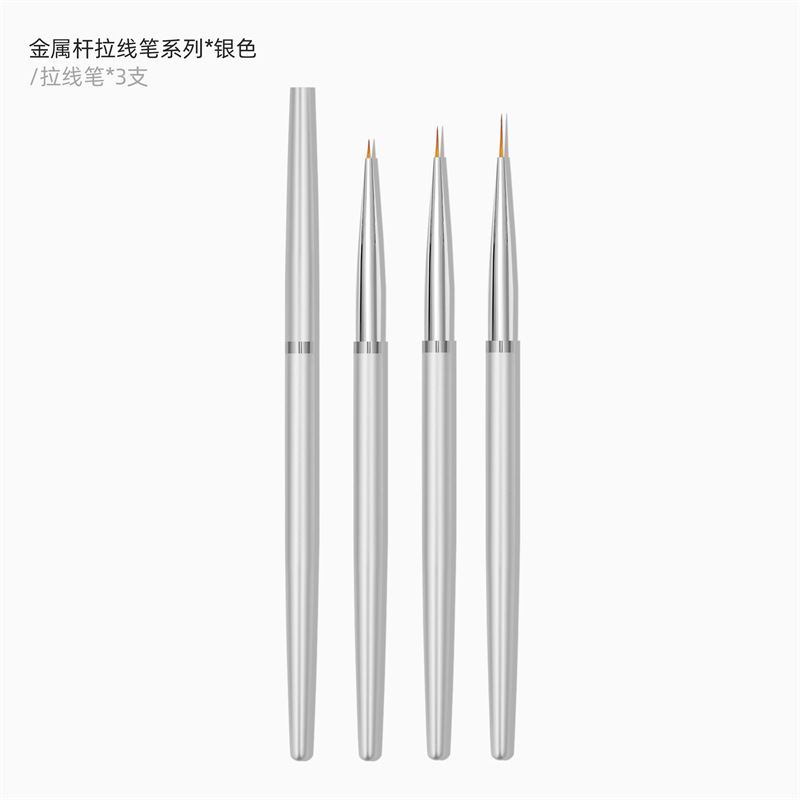 Cruz-frontera Caliente 3 Unids rosa de oro pluma de dibujo de metal titular de la pluma de uñas de pintura de la pluma gancho pluma de dibujo de línea traje