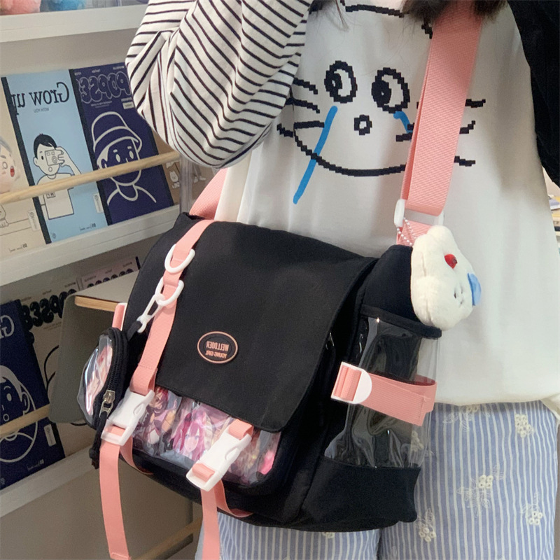 Black [Send small round bag] [With pendant]