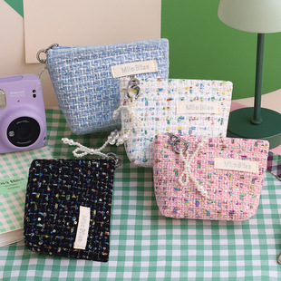 Exquisite Small Fragrance Coin Purse Small Bag Carry-On Cosmetic Bag Female Portable Student Lipstick Bag Small Fresh Cosmetics Bag