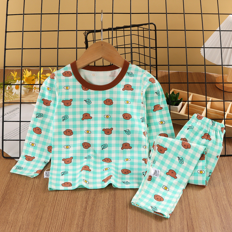 儿童秋衣秋裤套装男女童保暖内衣莱卡无骨纯棉打底宝宝家居服睡衣|undefined