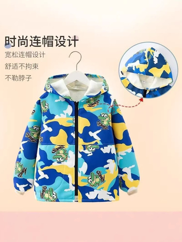 Children's new autumn and winter cover-up top with cartoon prints, eat-resistant and waterproof