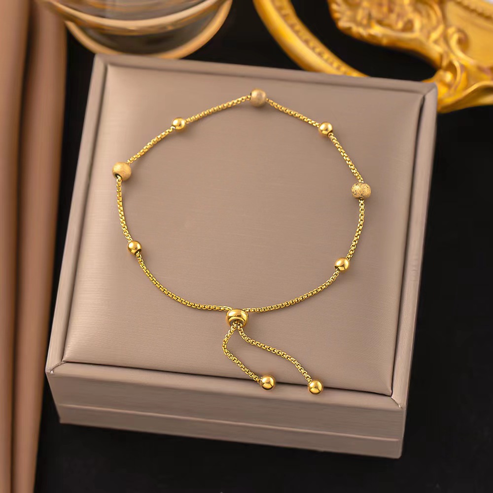 Casual, Daily Occasion Titanium Steel Material Simple Style Round Color Block Titanium Steel Plating Bracelets