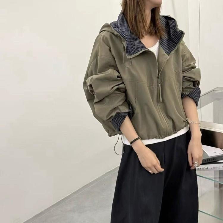韩版连帽外套女2025新款宽松休闲百搭小个子防风夹克上衣|undefined