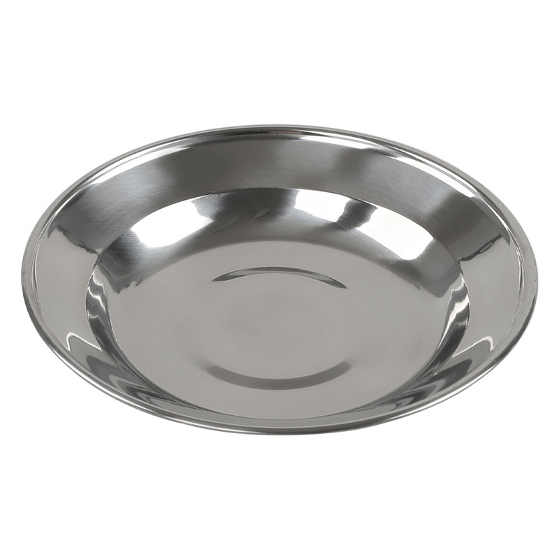Outdoor camping stainless steel dinner plate dish disc tray dish flat plate fruit plate household wholesale Outdoor camping stainless steel dinner plate dish disc tray dish flat plate fruit plate household wholesale