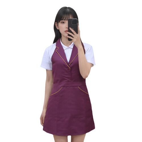 Summer breathable waterproof suit apron for hotel and restaurant, coffee influencer apron with embroidered logo