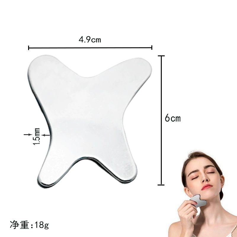 Нержавеющая сталь для выдавливания лица (gua sha), зеркальная полировка, утолщённый, многофункциональный косметический инструмент