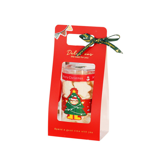 Christmas New Year candy cookie jar packaging box portable glutinous rice boat cookie transparent plastic empty bottle seal