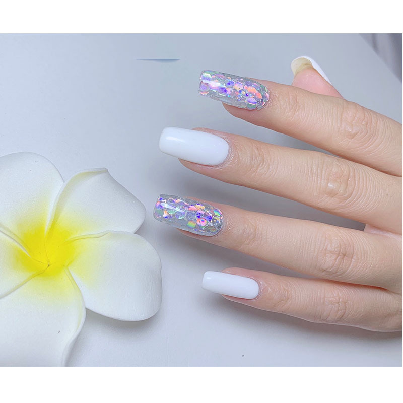 Brillo de uñas polvo tamaño mezclado brillo sirena JI lentejuelas de uñas estrella de cuatro ángulos mezclado flash Corea del Sur grandes lentejuelas gradiente