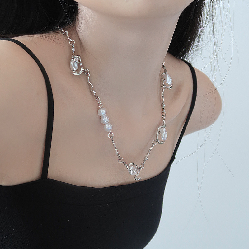 Süss Geometrisch Legierung Künstliche Perlen Halskette display picture 2
