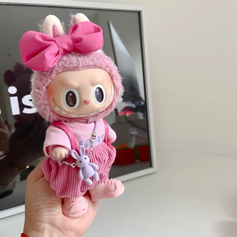 ラブブ 17 センチメートルペンダント第一世代と第二世代ビニール人形オーバーオールベビー服ラブブ人形服に適しています|undefined