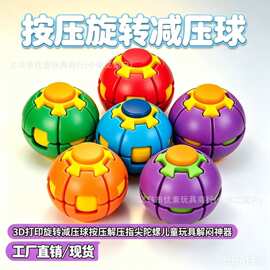 3D打印变形减压球按压旋转双玩法指尖陀螺解压玩具网红爆款
