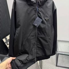 纯原复刻1:1高品质三标齐全拼接金属三角标连帽拉链夹克外套