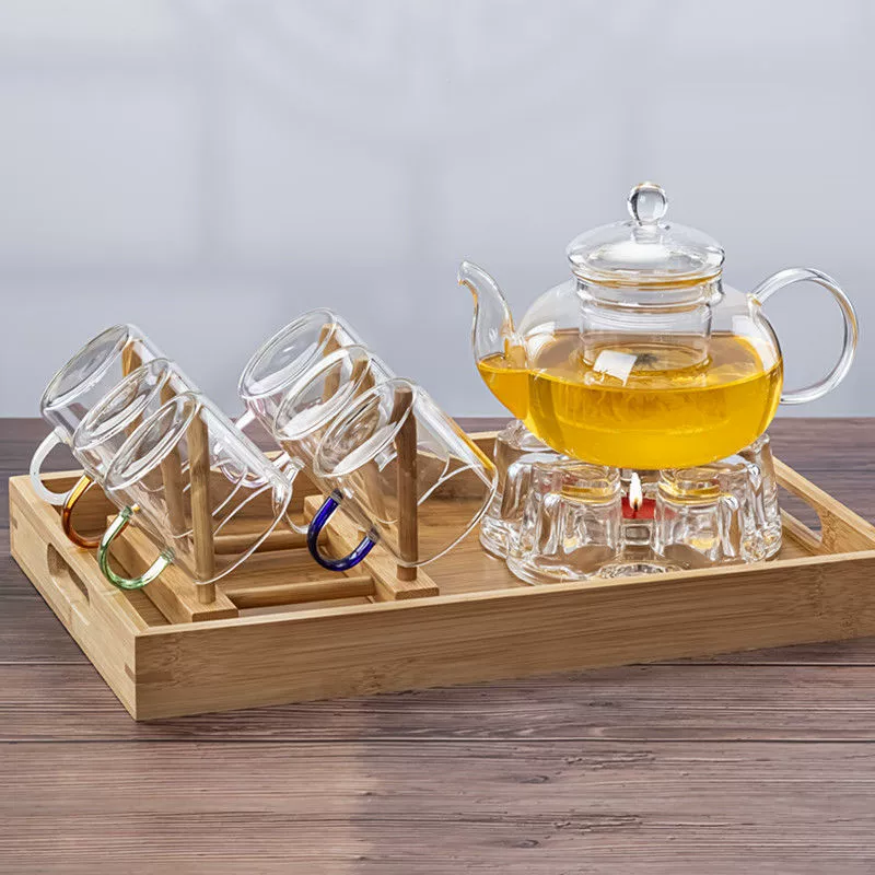 Transparent glass flavored tea, capacious teapot for home use