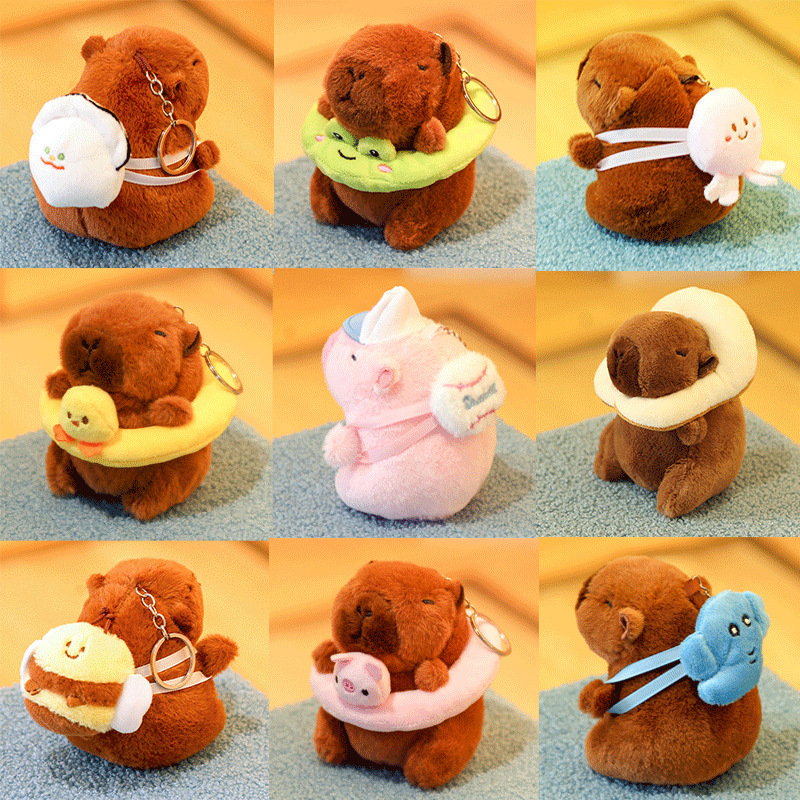 Capybara Plush Pendant Cute Capybara Bag Charm Keychain Doll Toy Small Batch Goods