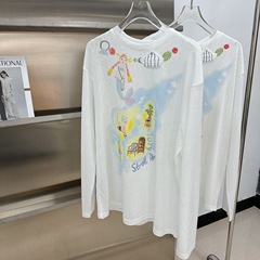 夏秋2025新款卡通印花设计感空调防晒衫轻薄长袖圆领宽松显瘦T恤