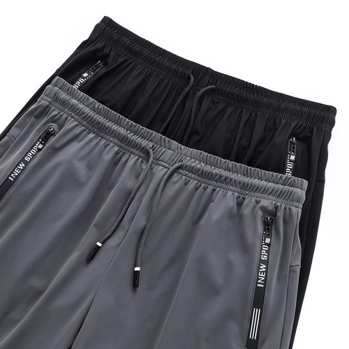 Wholesale summer casual ice silk shorts, men's elastic air-conditioned pants, youth sports quick-dry large size shorts, thin pants