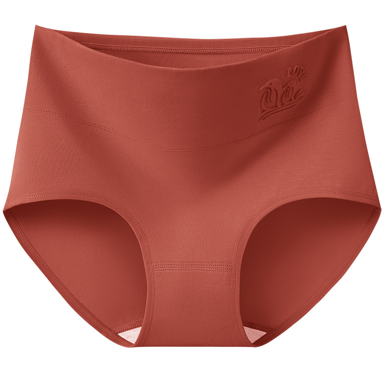 Bragas de cintura media y alta entrepierna de algodón puro 10A entrepierna antibacteriana entrepierna larga pantalones cortos de triángulo de cadera de gran tamaño bragas de mujer en relieve