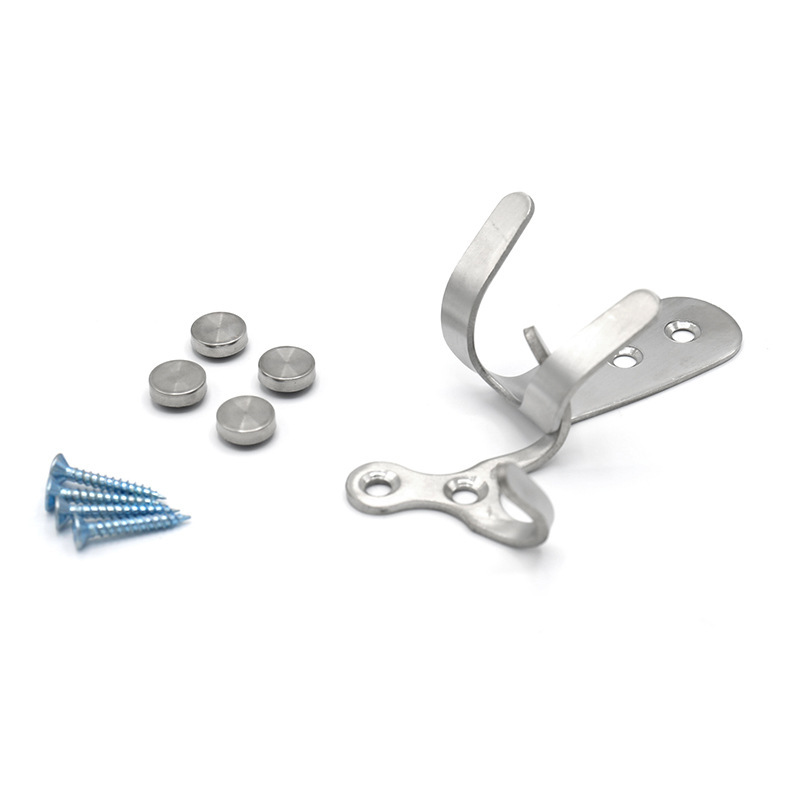 Hotel baño ropa gancho sólido detrás de la puerta Sukopu engrosada de acero inoxidable solo doble ropa gancho gabinete