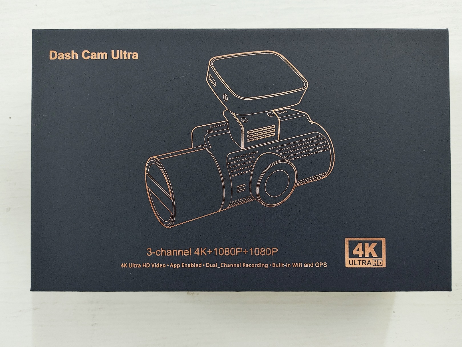 4K+1080P+1080P 3-Lens Dash Cam with Front, Rear, and Interior Cameras, Built-In Gps, High-Definition Night Vision